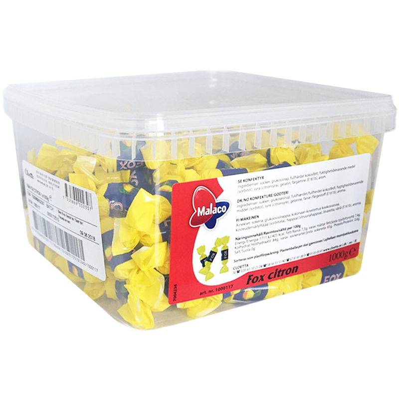 Hel Låda Godis Citron 1kg - 45% rabatt