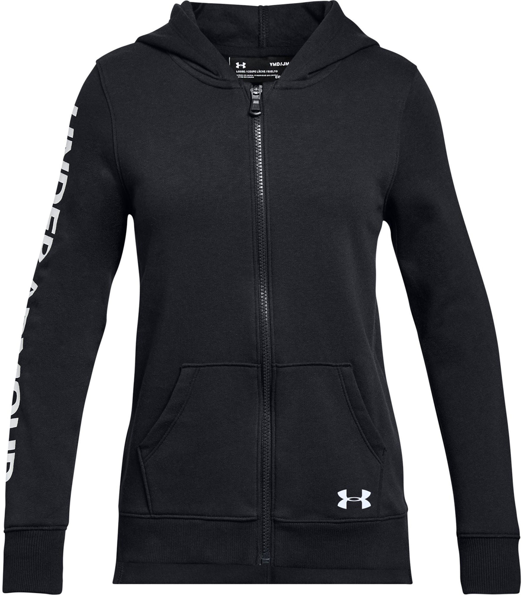 Under Armour Rival Full Zip Huvtröja, Black XS
