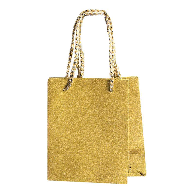 Presentpåse Liten Glitter Guld - 2-pack