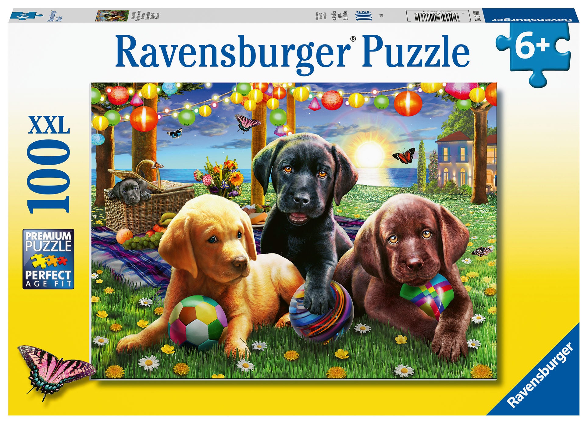 Ravensburger Pussel Valp På Picknick 100 Bitar