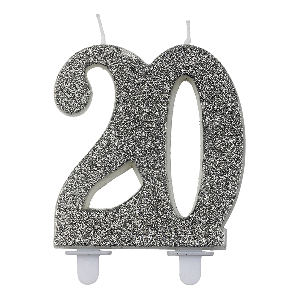 Sifferljus Glitter Silver - Siffra 20