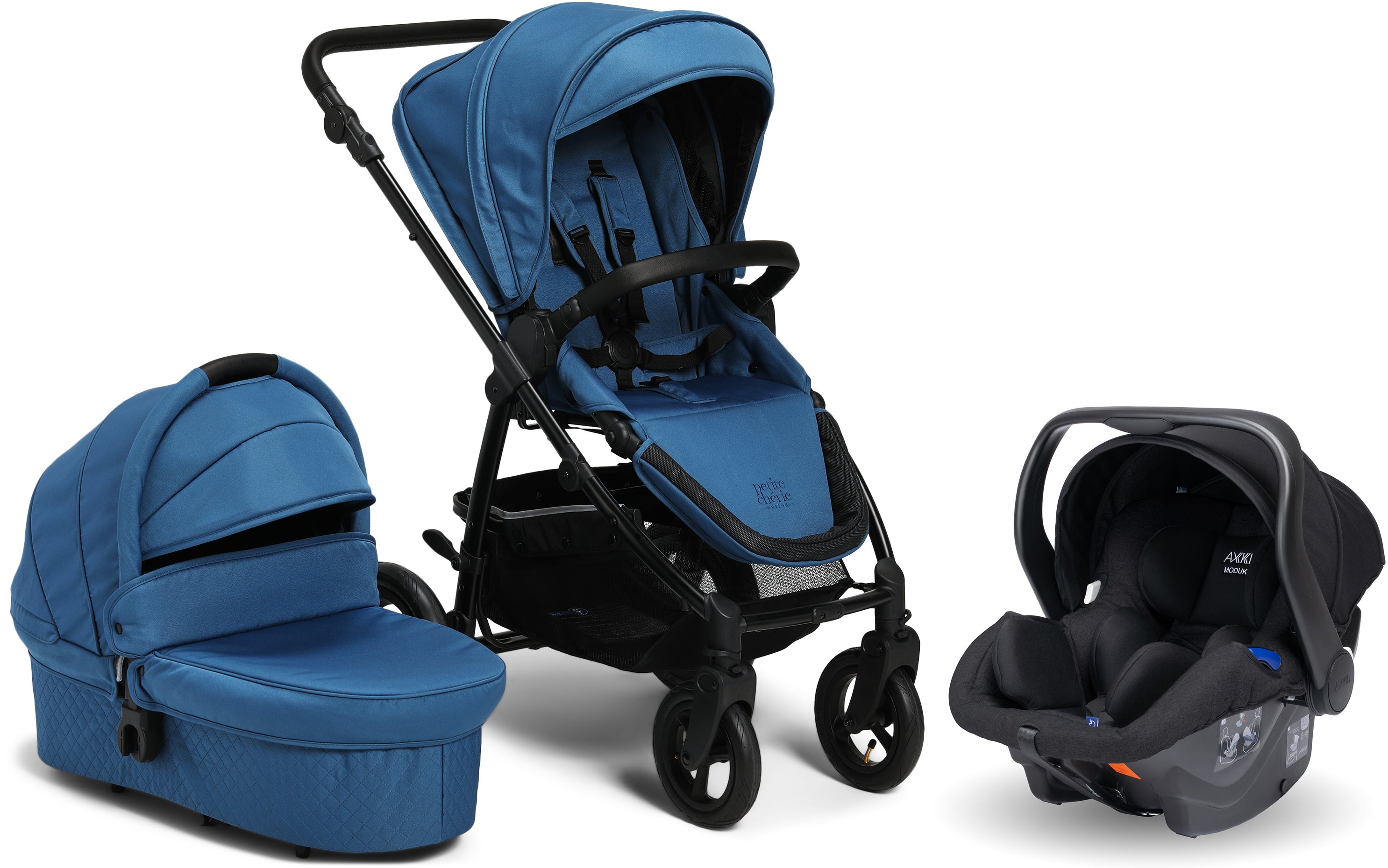 Petite Chérie Heritage 2 Duovagn inkl. Axkid Modukid, Blue Ashes/Black