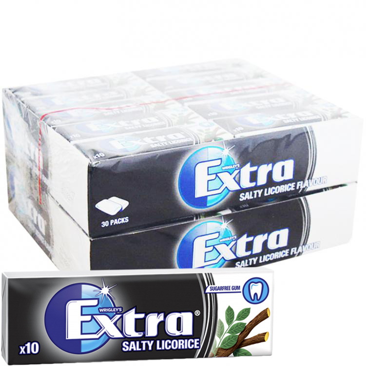 Hel Låda Tuggummin "Salty Licorice" 60 x 14g - 70% rabatt