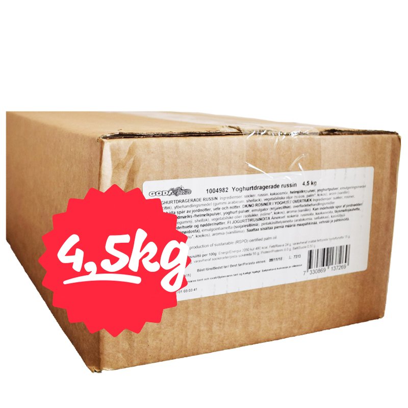 Hel Låda Russin Yoghurtdragerade 4,5kg - 78% rabatt