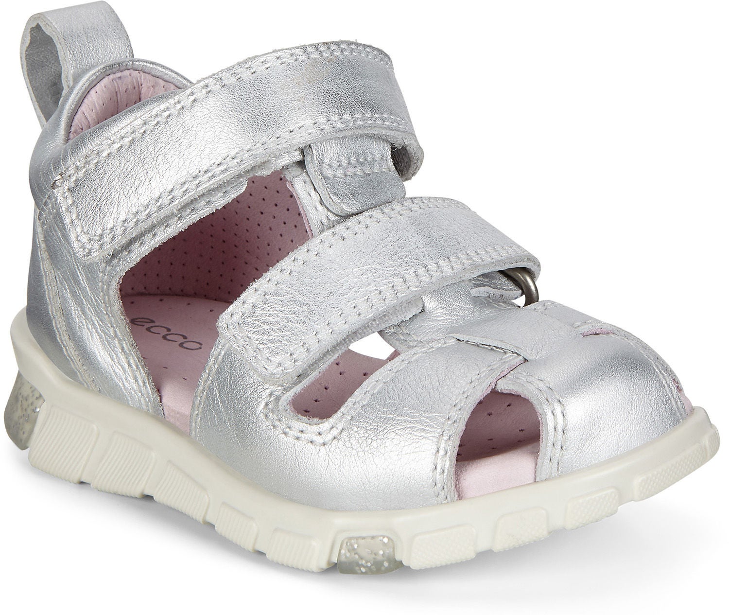 Ecco Mini Stride Sandal, Silver Metallic, 19