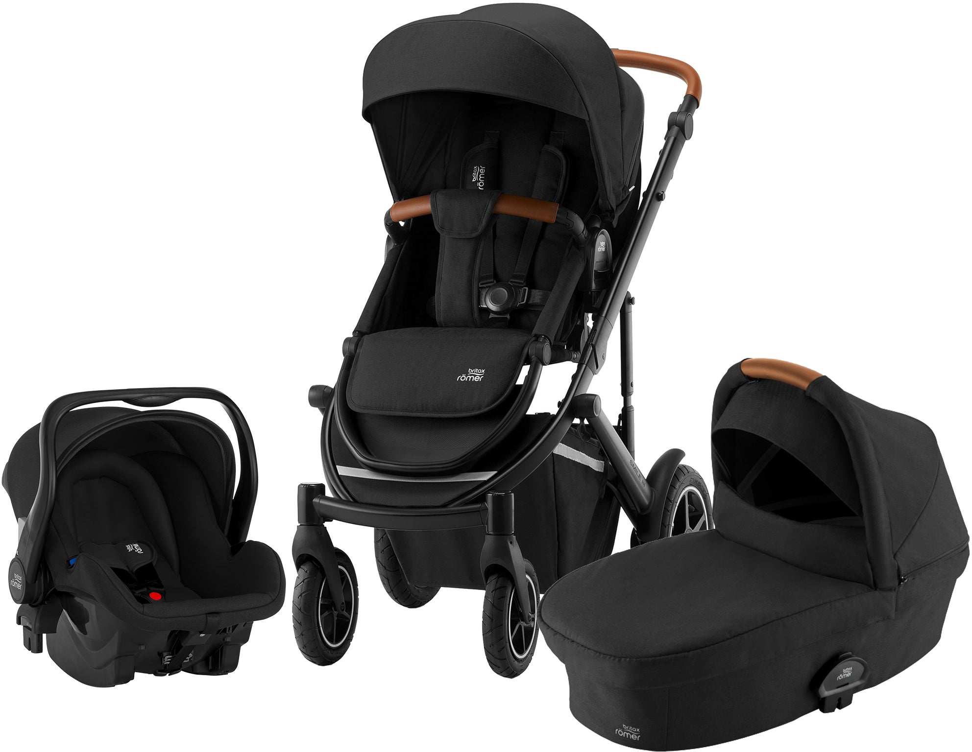 Britax Römer Smile 3 Duovagn Inkl Primo Babyskydd, Black