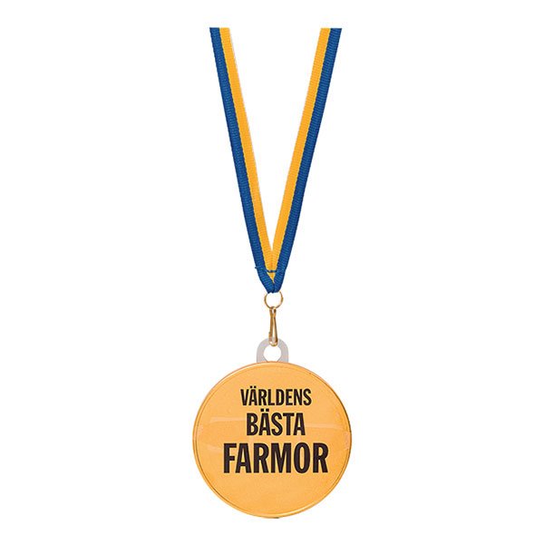 Chokladmedalj med Text - Världens Bästa Farmor