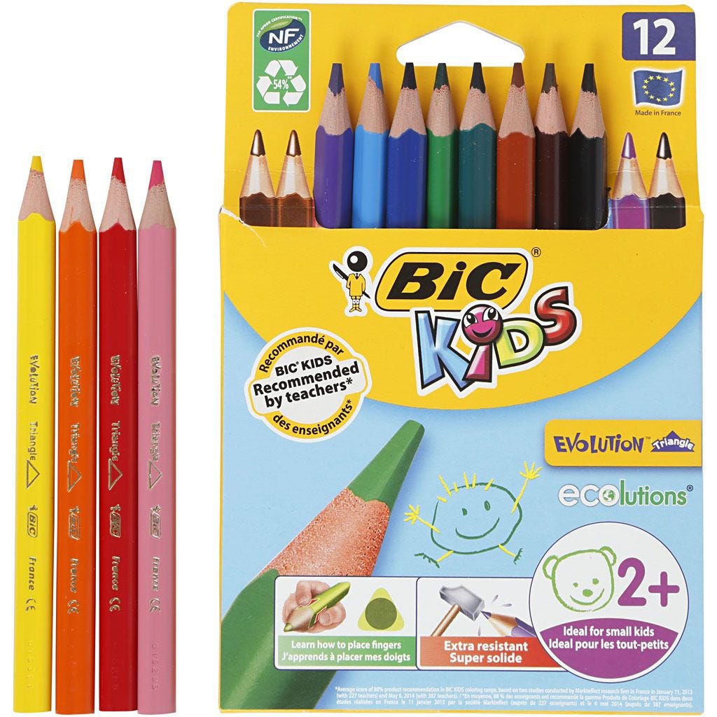 Bic Evolution Färgpennor Mixade Färger 12st