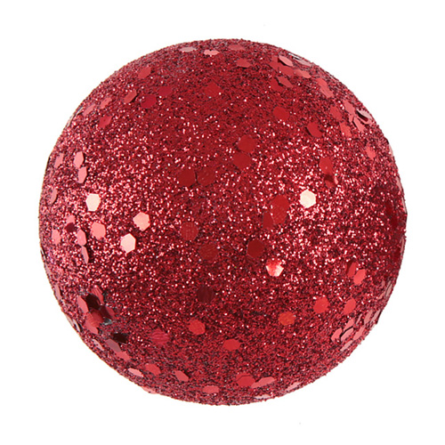 Dekorationsbollar Röd/Glitter - 10-pack