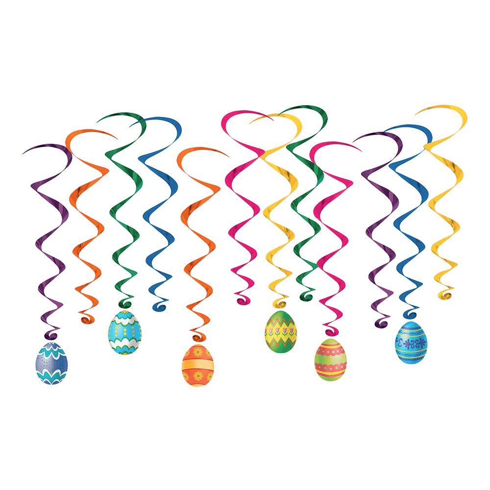 Swirls Påskägg Hängande Dekoration - 12-pack