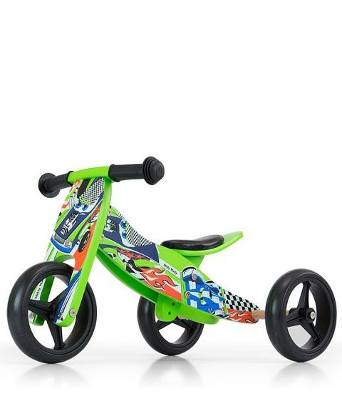 Milly Mally Springcykel 2in1 Jake Green Cars, Grön