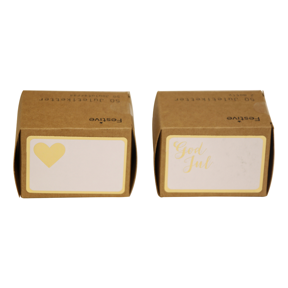 Juletiketter Simple Guld - 50-pack