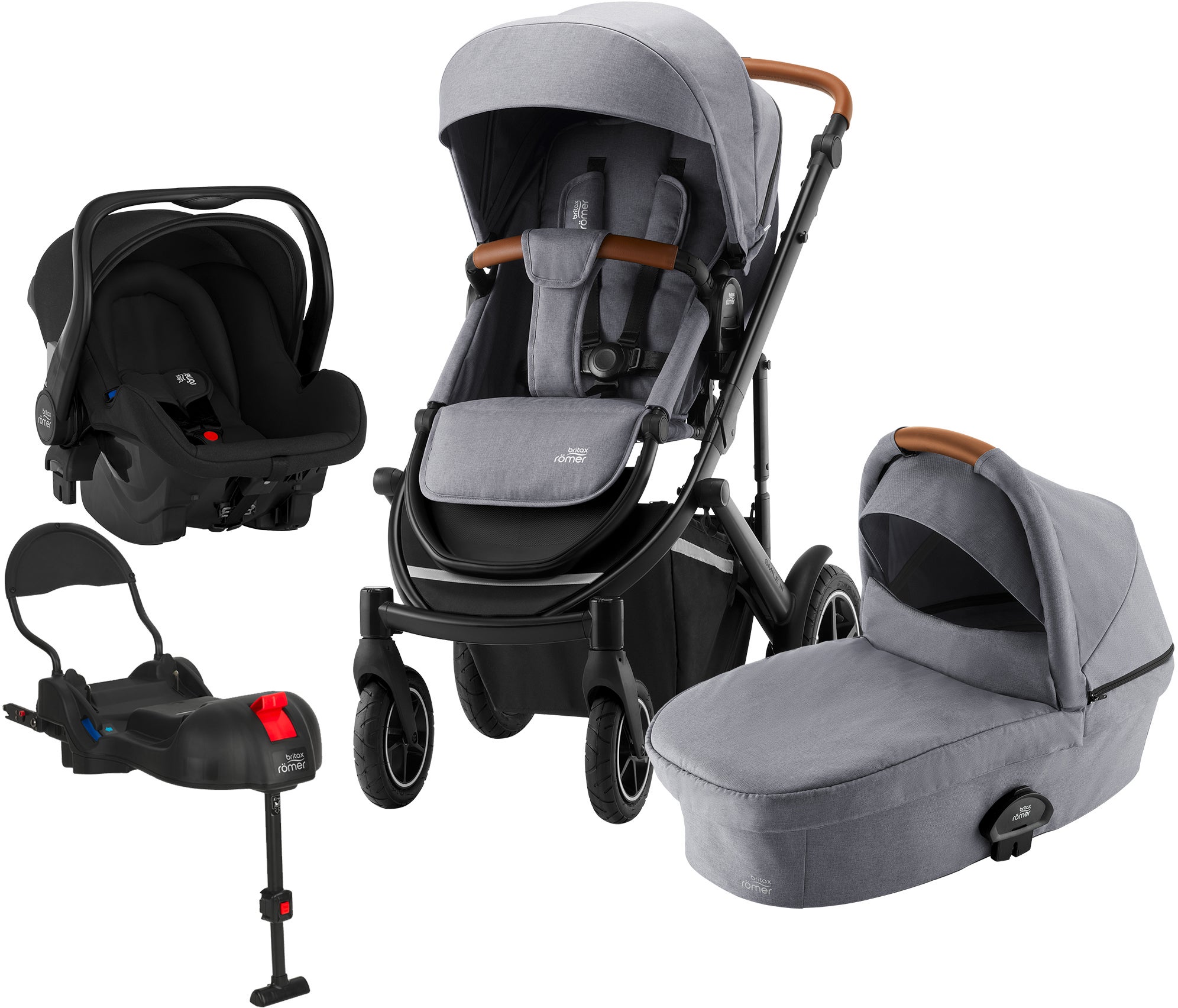 Britax Römer Smile 3 Duovagn Inkl Primo Travelsystem, Frost Grey Brown