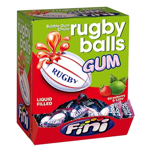 Fini Rugby Sports Balls Bubble Gum - 200-pack