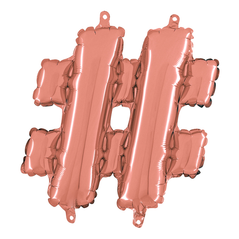 Bokstavsballong Mini Roséguld - Tecken #