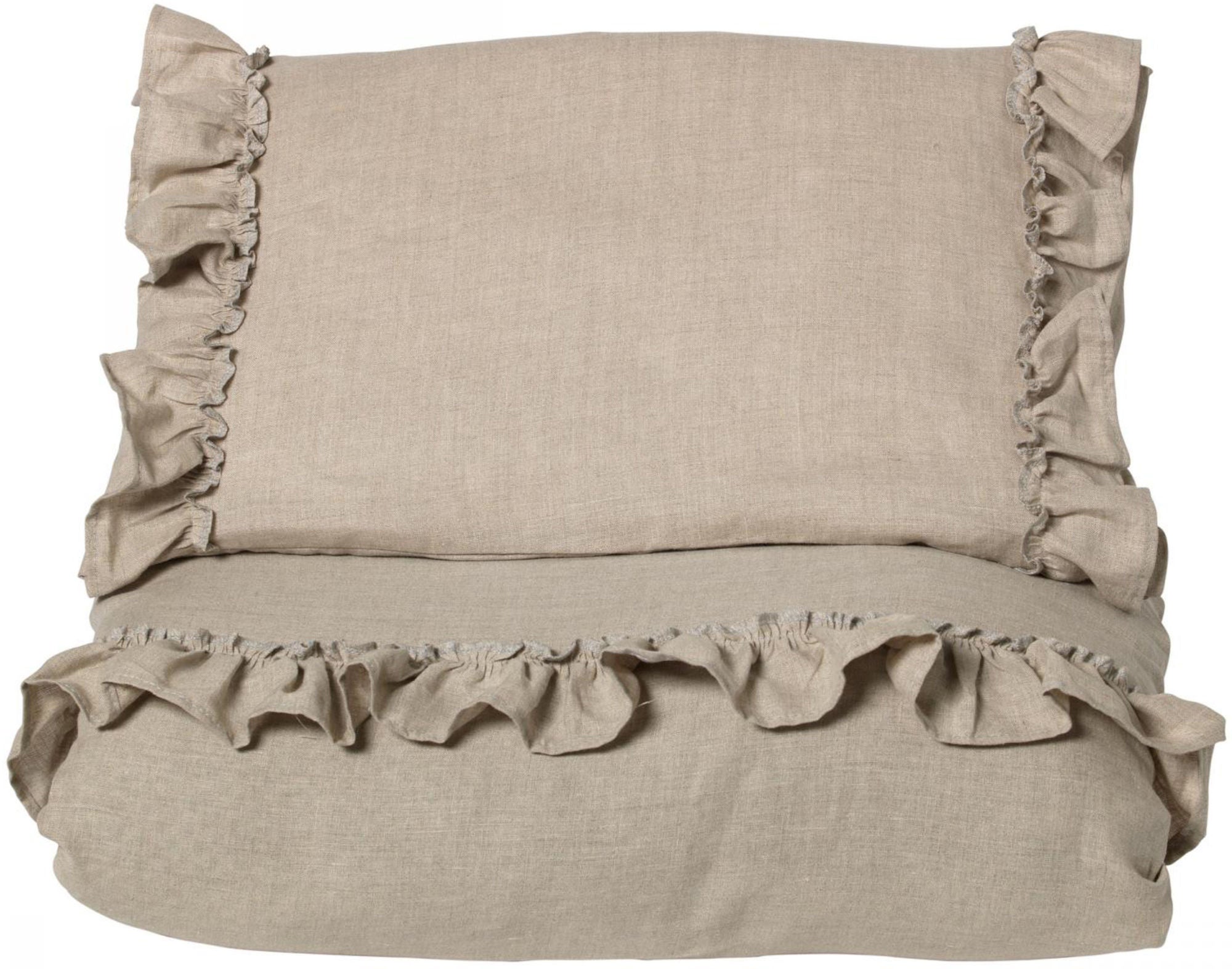 NG Baby Påslakanset Mood Ruffles 70x80, Natur