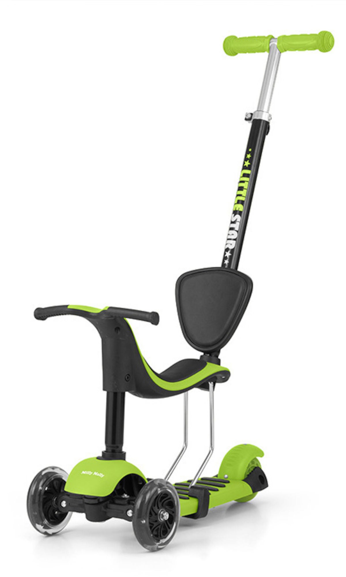 Milly Mally Little Star Gåbil/Scooter 3-in-1, Grön