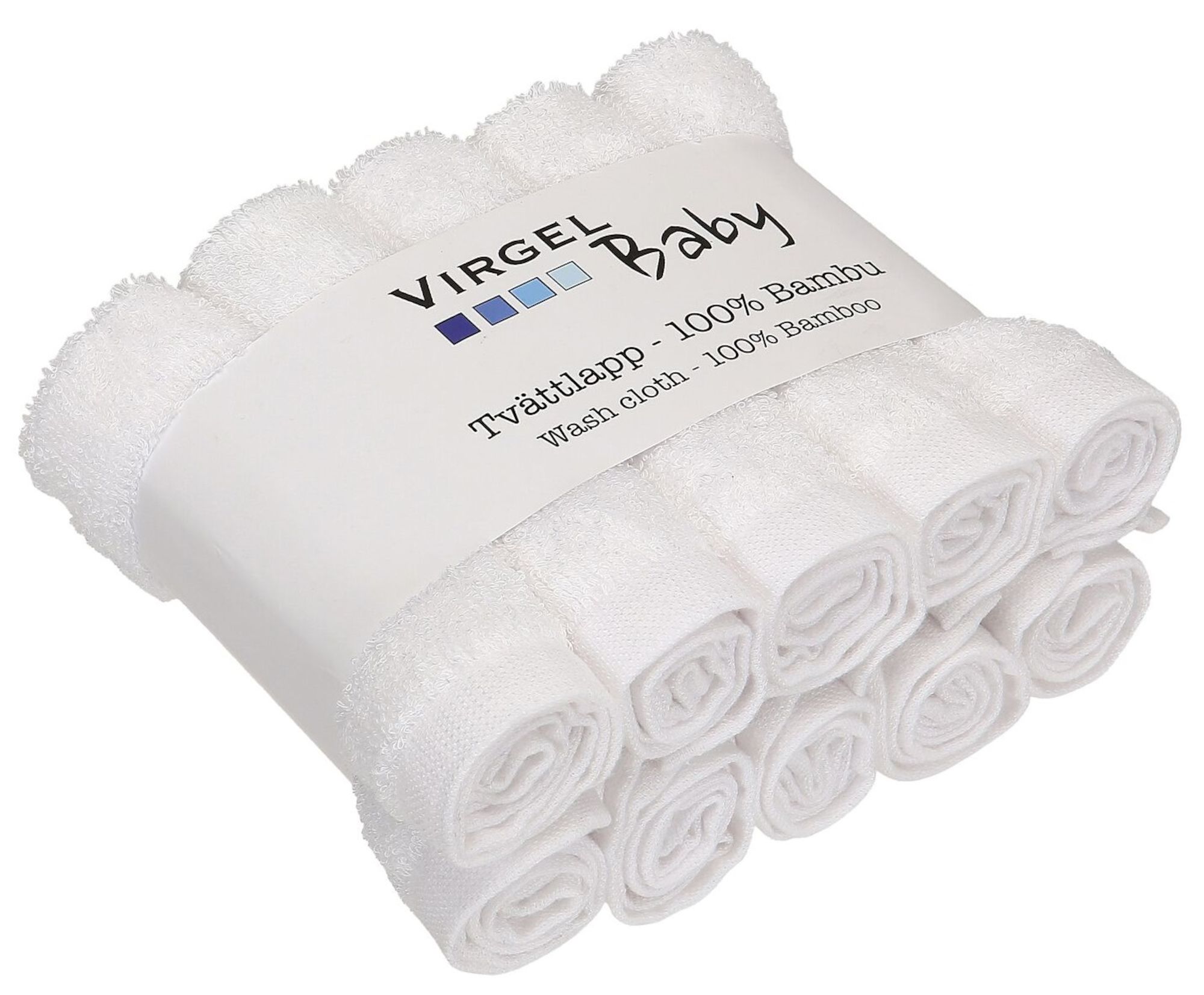 Virgel Tvättlapp Bambu 10-pack, Vit