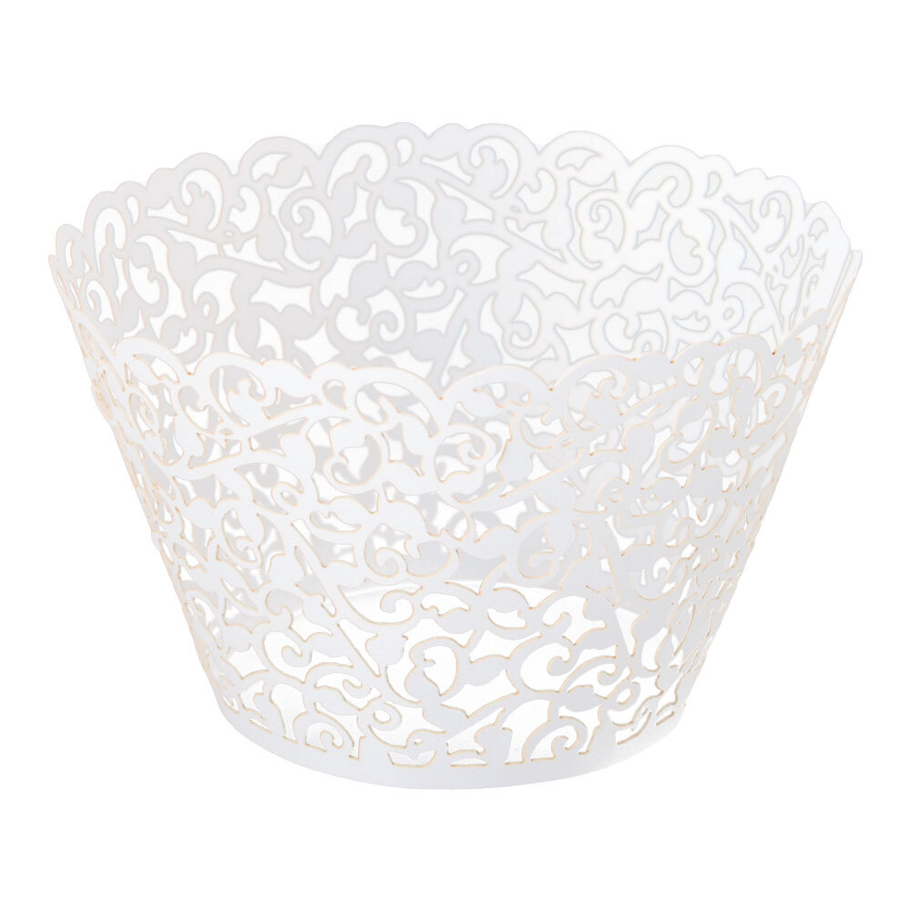 Cupcake Wrapper Vit Lace - 25-pack