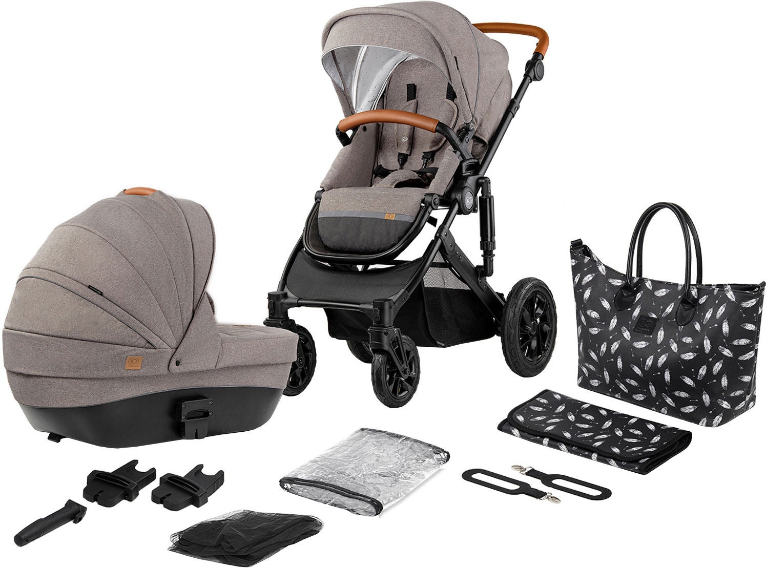 Kinderkraft PRIME 2020 Duovagn 2-in-1 inkl. Tillbehör, Beige