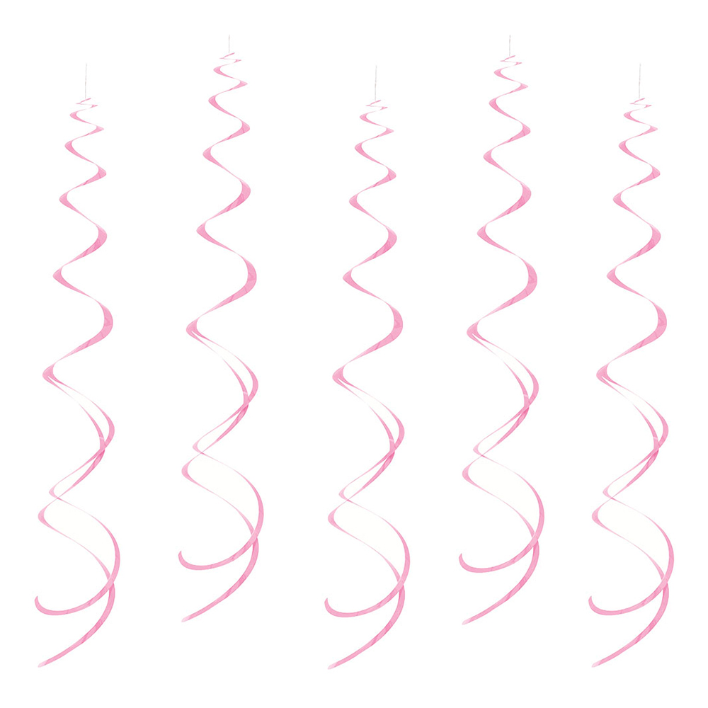 Swirls Ljusrosa Hängande Dekoration - 8-pack
