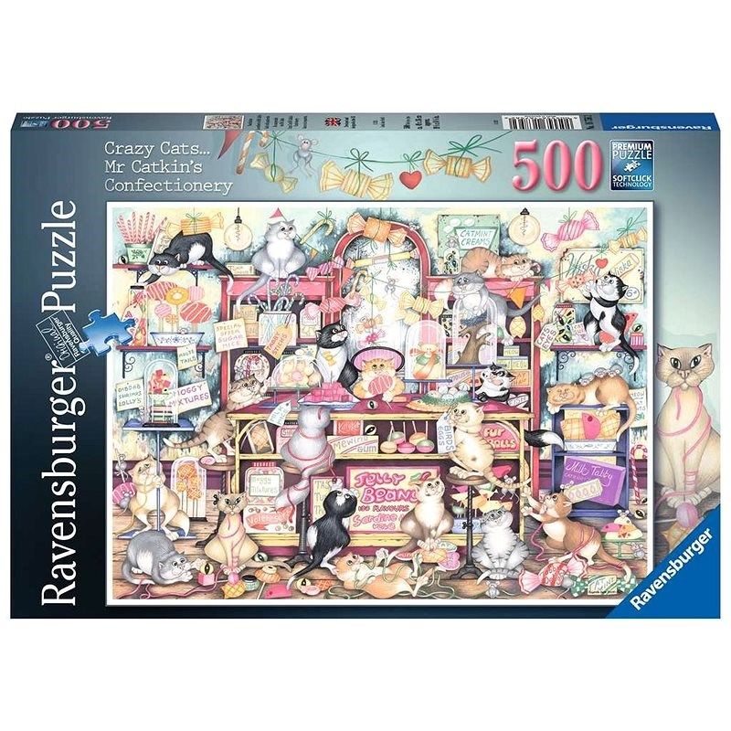 Ravensburger Pussel Crazy Cats Sweet Shop, 500 Bitar