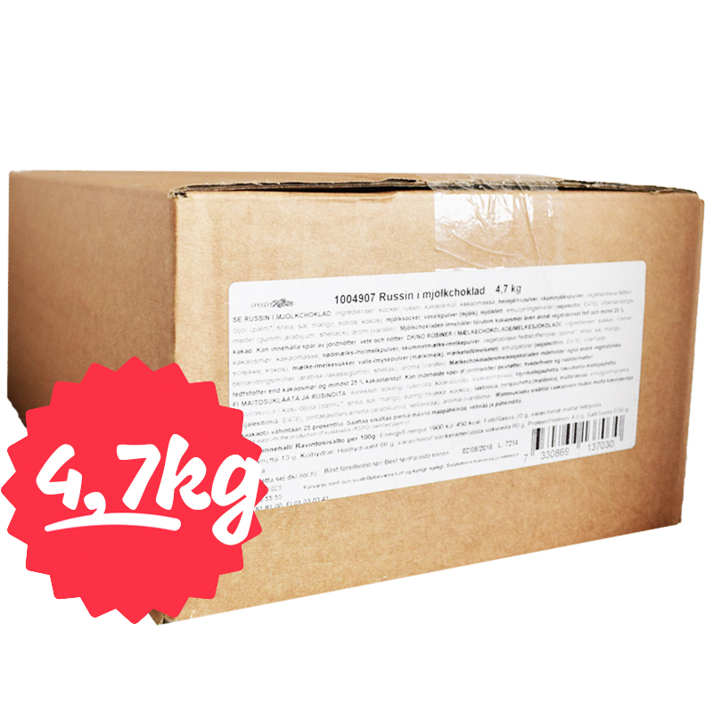 Hel Låda Russin Mjölkchoklad 4,7kg - 79% rabatt
