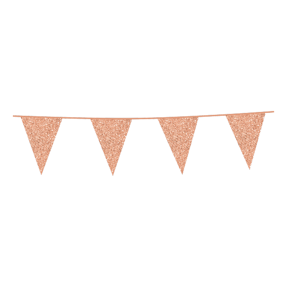 Flaggirlang Glitter Roséguld