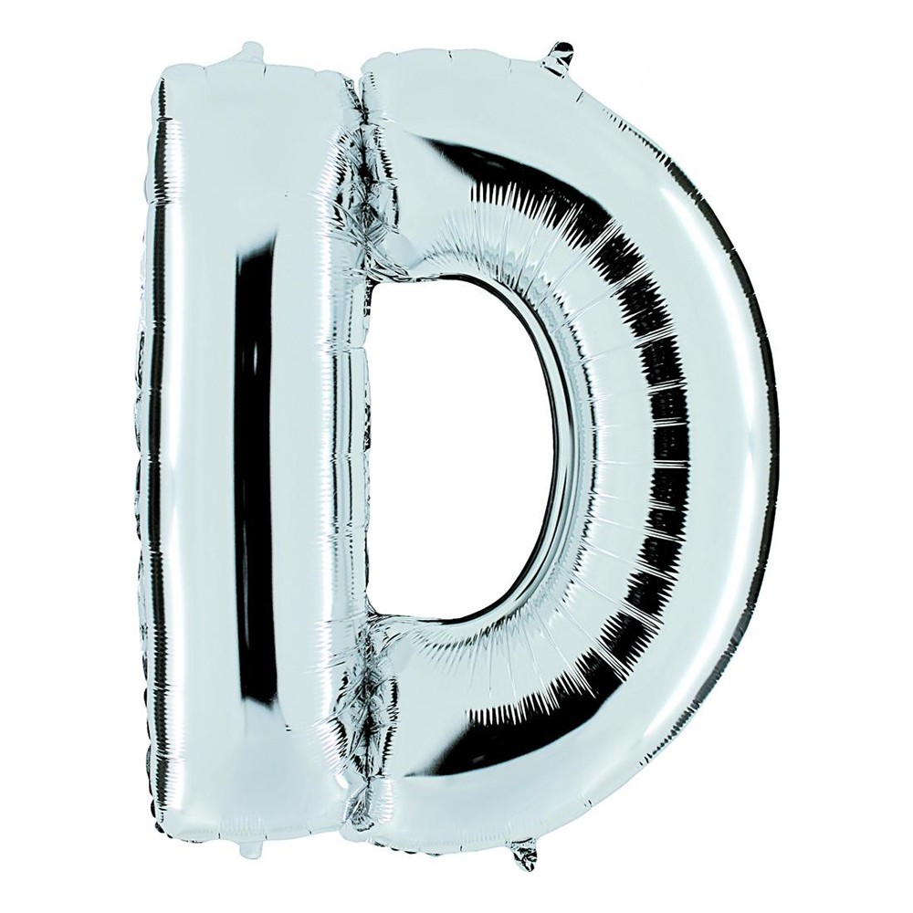 Bokstavsballong Silver - Bokstav D