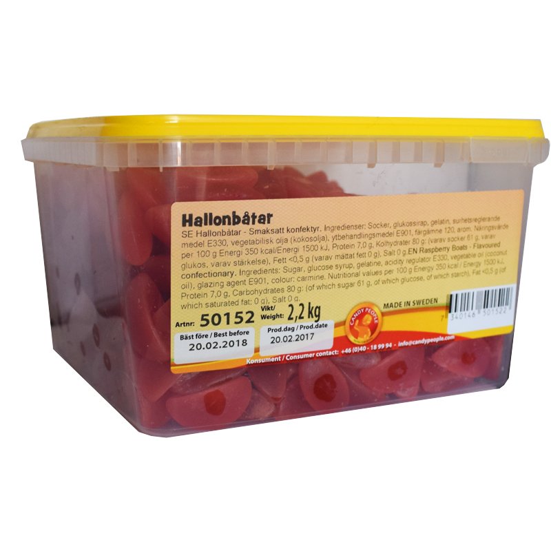 Hel Låda Godis Hallonbåtar 2,2kg - 24% rabatt