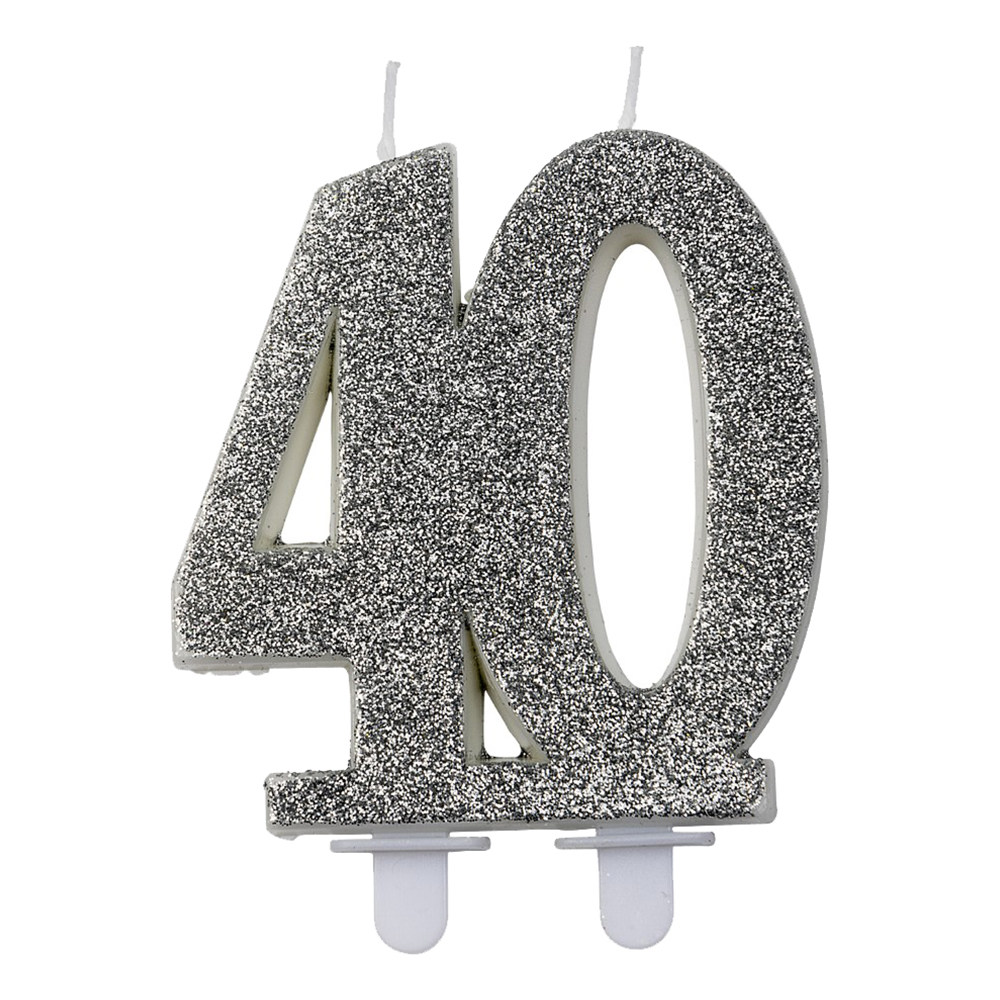 Sifferljus Glitter Silver - Siffra 40
