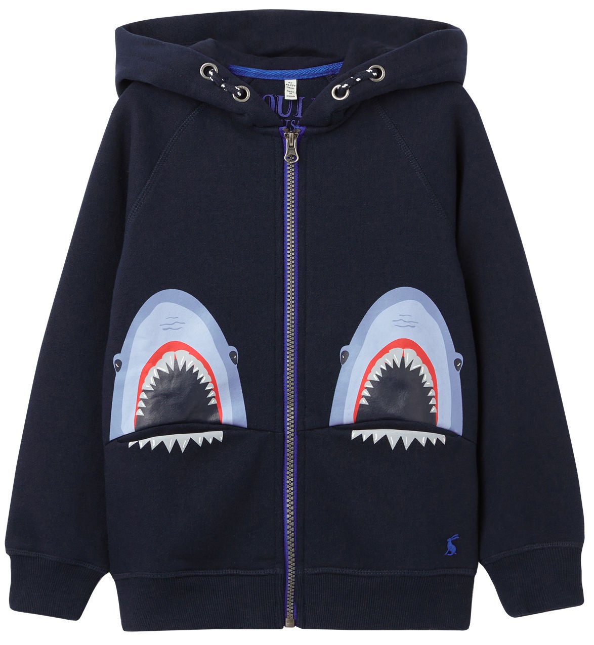 Tom Joule Seth Pocket Huvtröja, Navy Sharks, 2 år