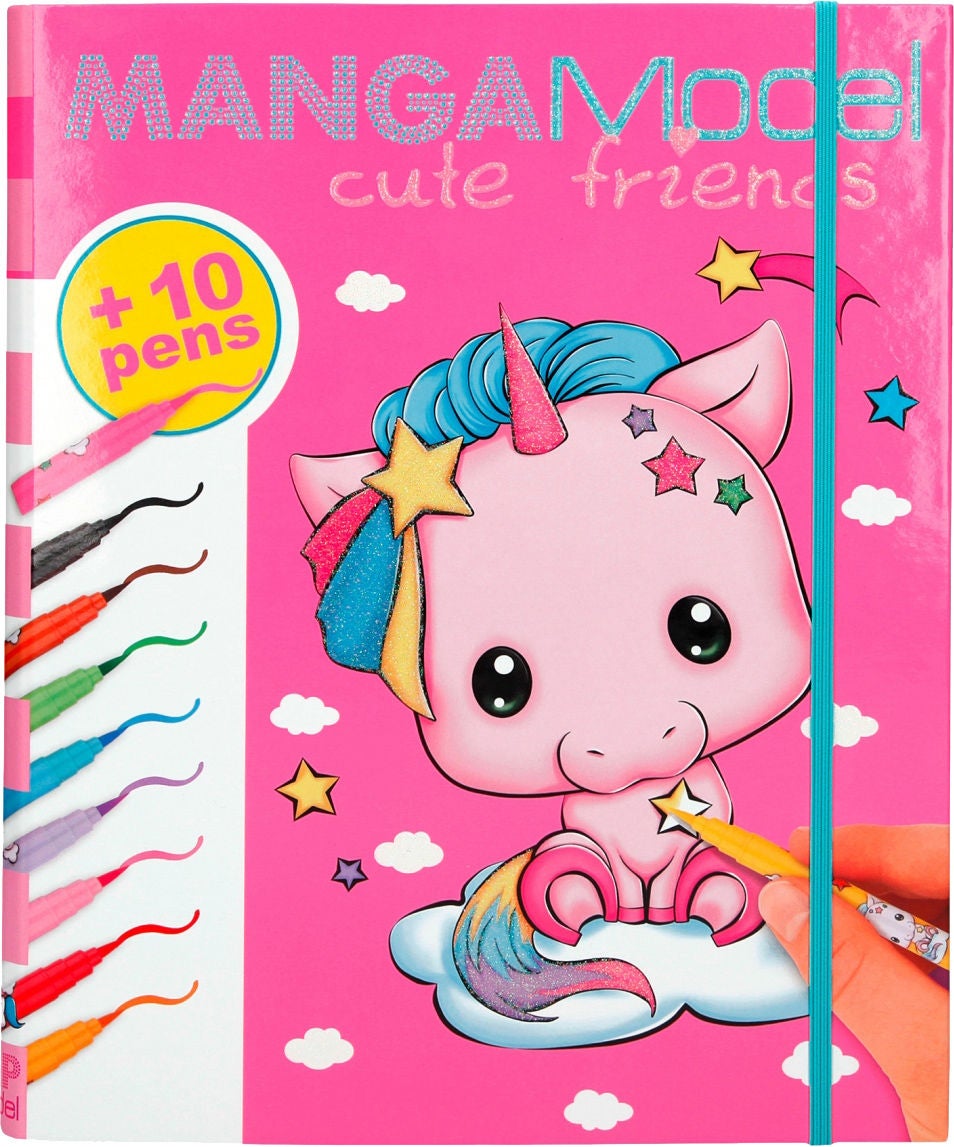 TOPModel Manga Cute Friends Målarmapp Med Tusch