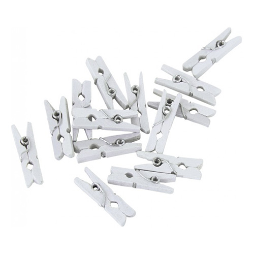 Klädnypor Mini Vit - 24-pack