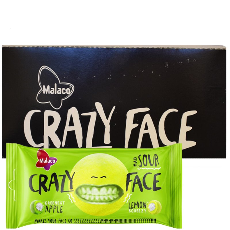 Godis Crazy Face Sour 24-pack - 78% rabatt