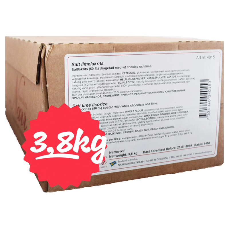 Hel Låda Saltlakrits Lime 3,8kg - 74% rabatt