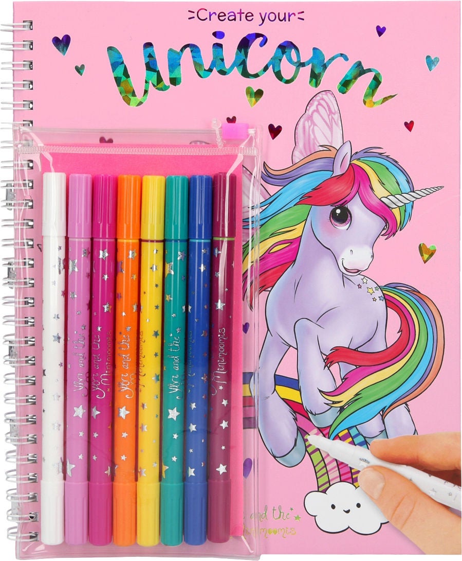 Ylvi Målarbok Med Magic Tuschpennor, 8 pack