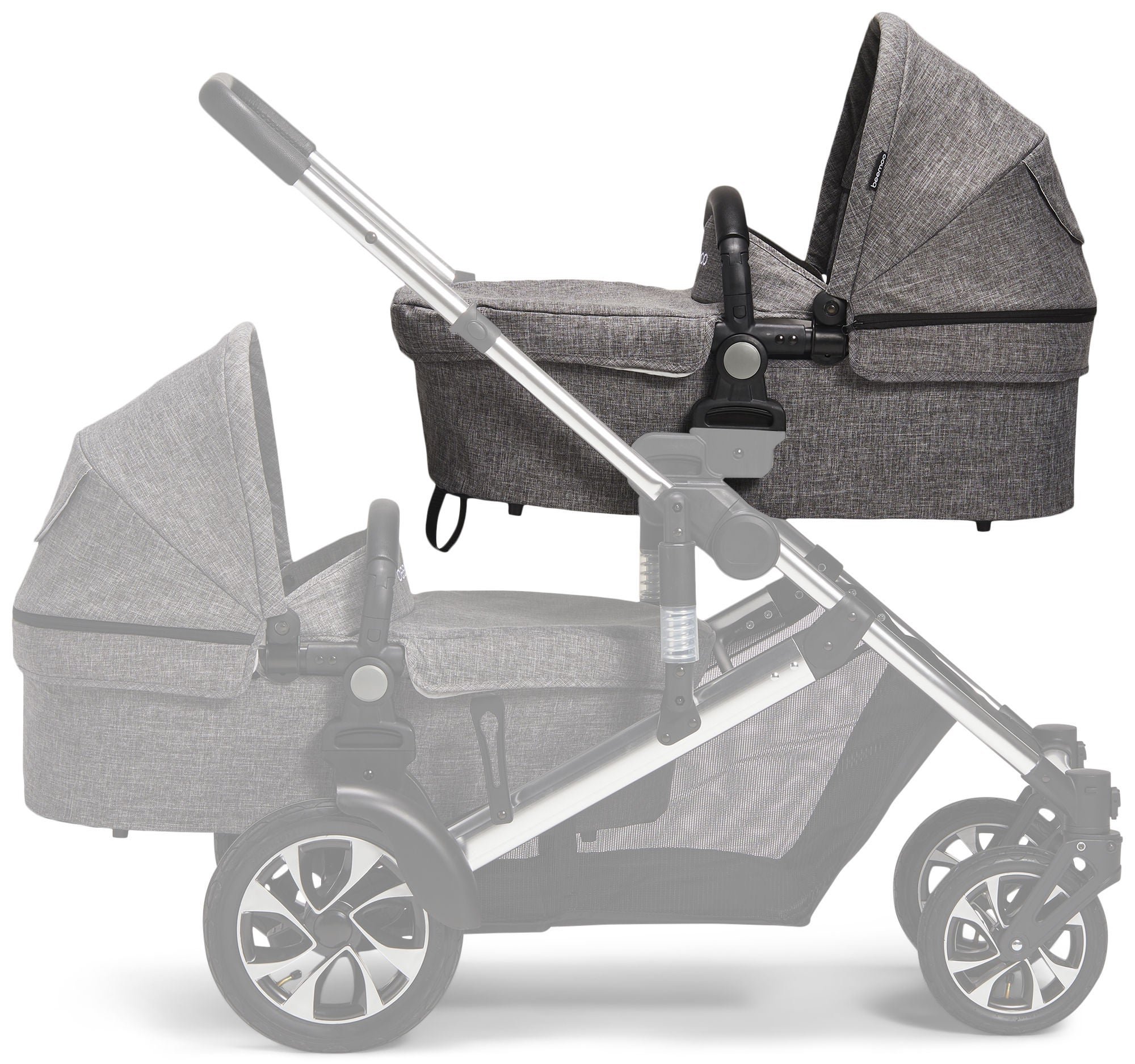 Beemoo Maxi Travel Lux II Liggdel, Silver/Grey Melange