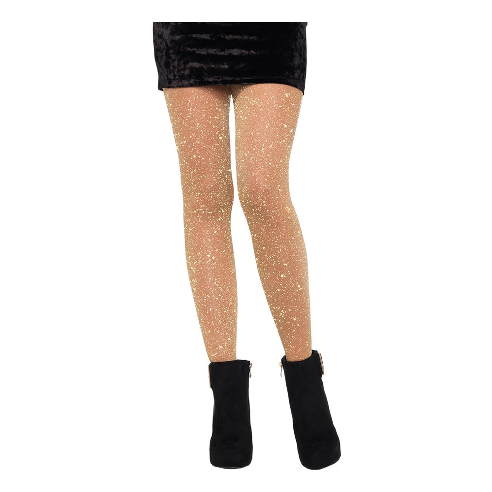 Glitterstrumpbyxor Guld Deluxe - One size