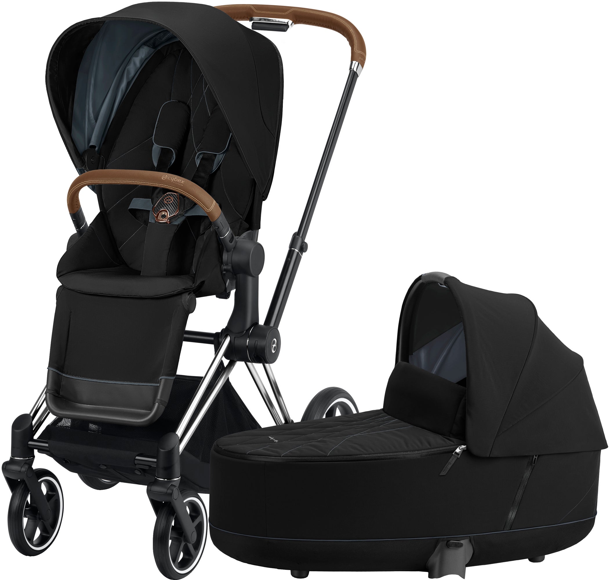 Cybex Priam Duovagn, Deep Black/Chrome Brown