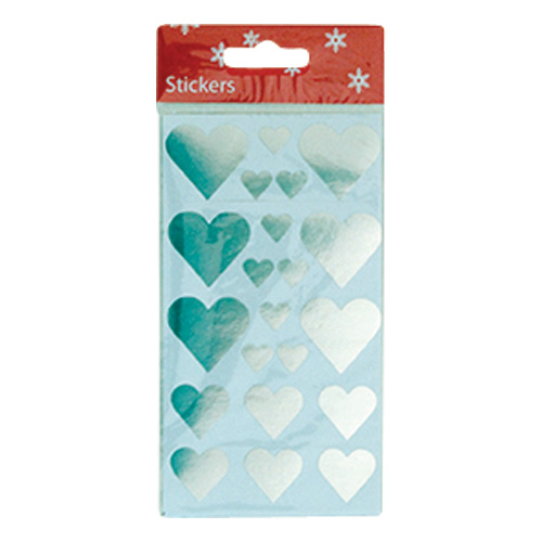 Stickershjärtan Silver