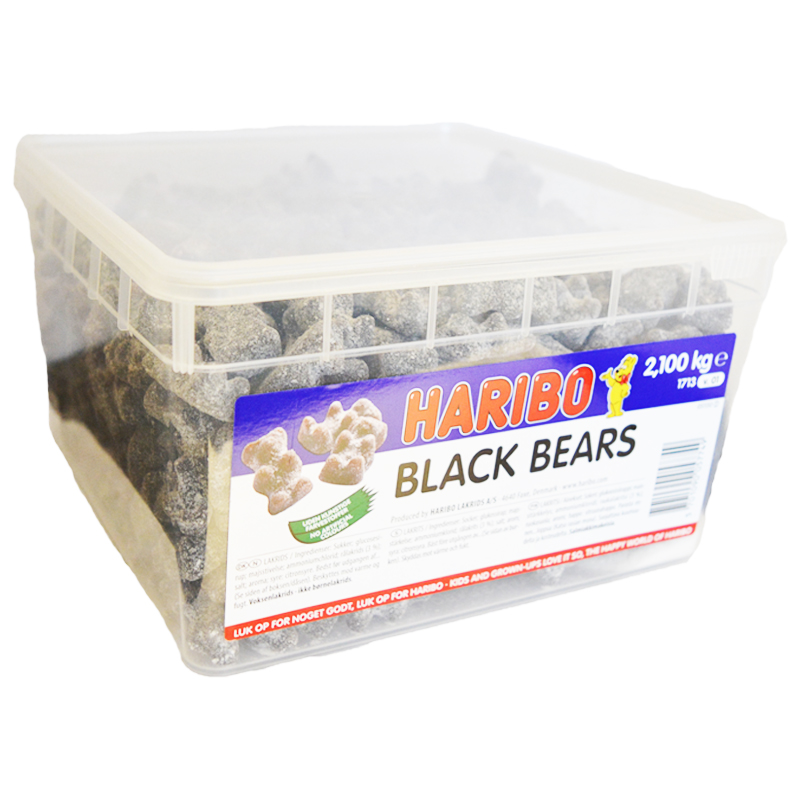 Hel Låda Godis "Black Bears" 2,1kg - 67% rabatt