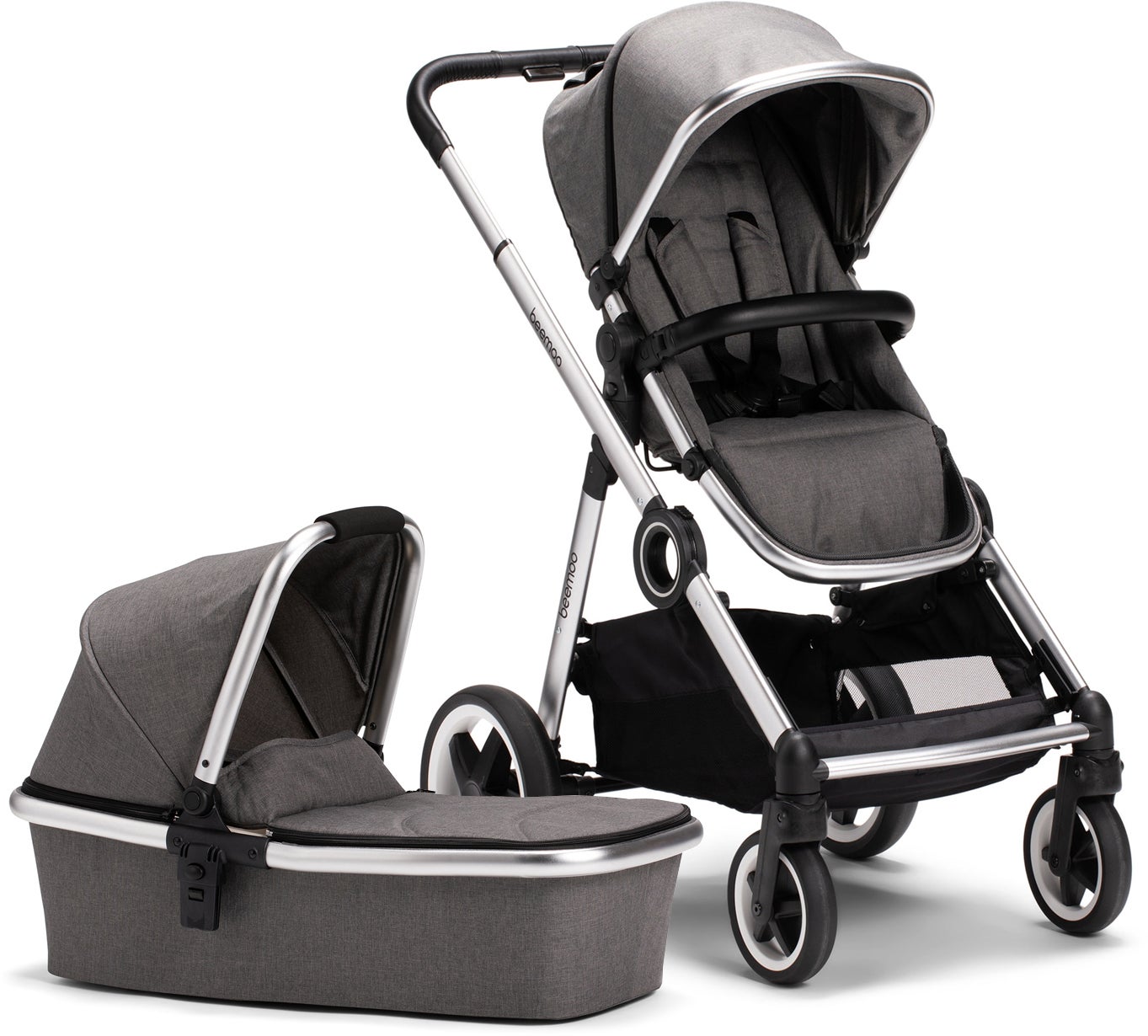 Beemoo Twin Travel+ Duovagn 2019/2020, Dark Grey Melange