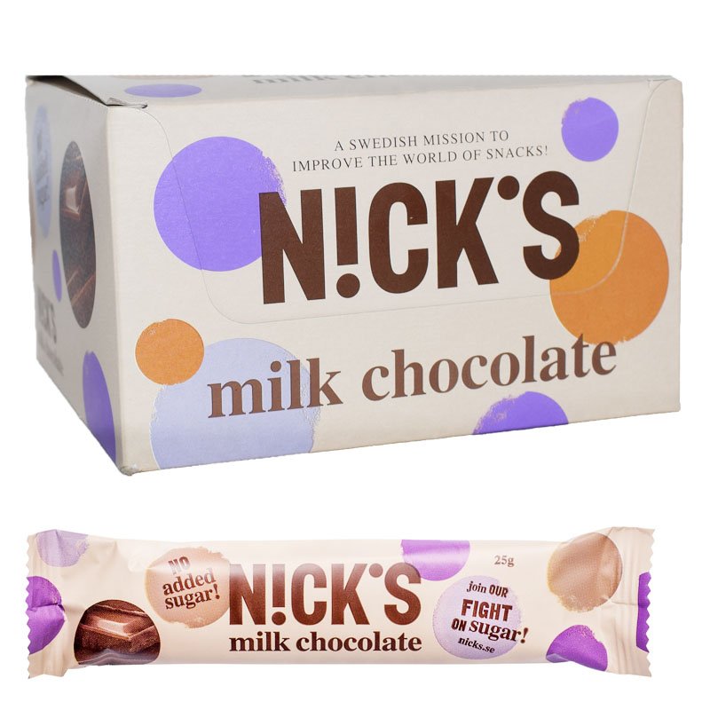 Hel Låda Bars "Milk Chocolate" 30 x 25g - 48% rabatt