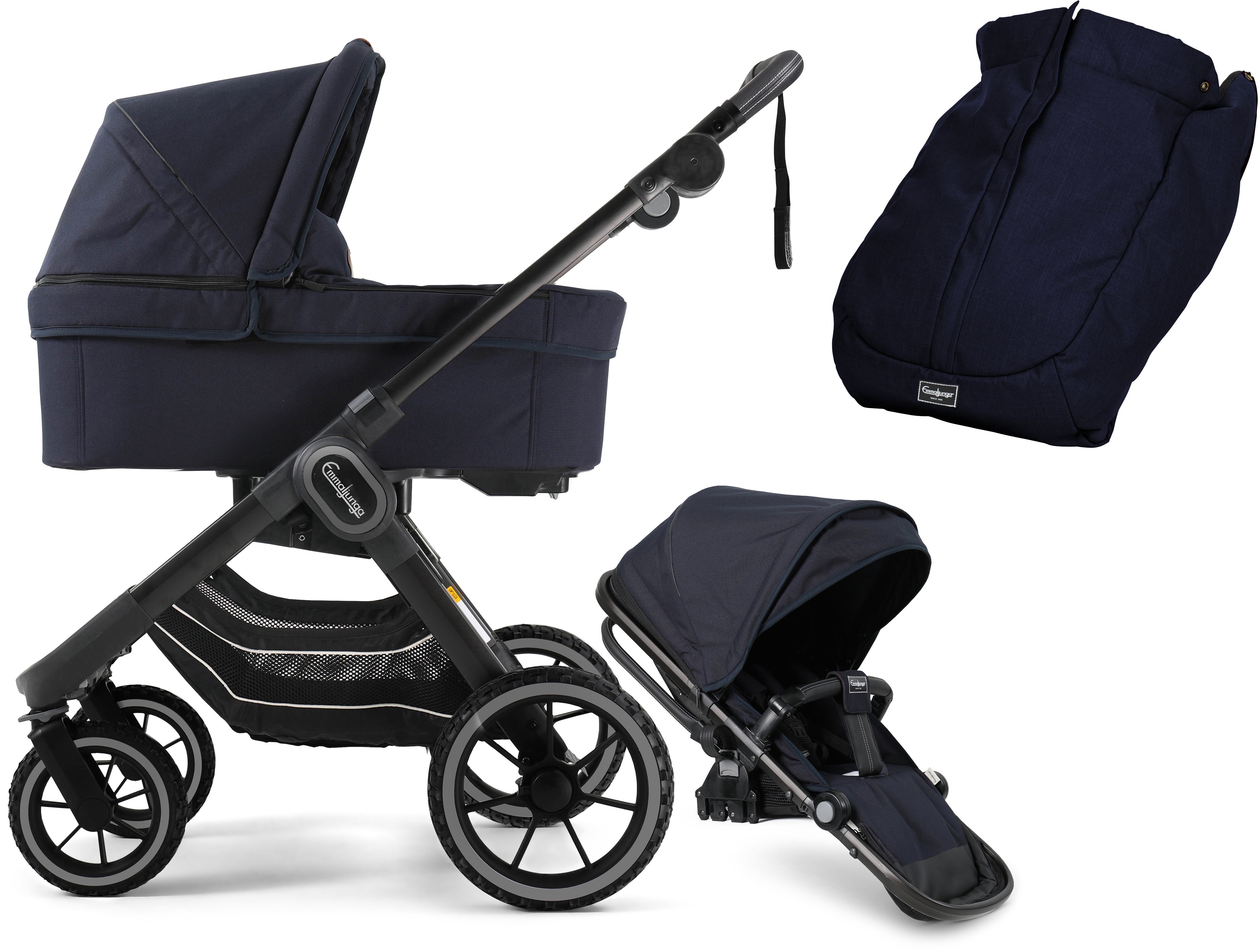 Emmaljunga NXT90 ERGO Special Edition Duovagn 2021 inkl. Fotsack, Outdoor Navy