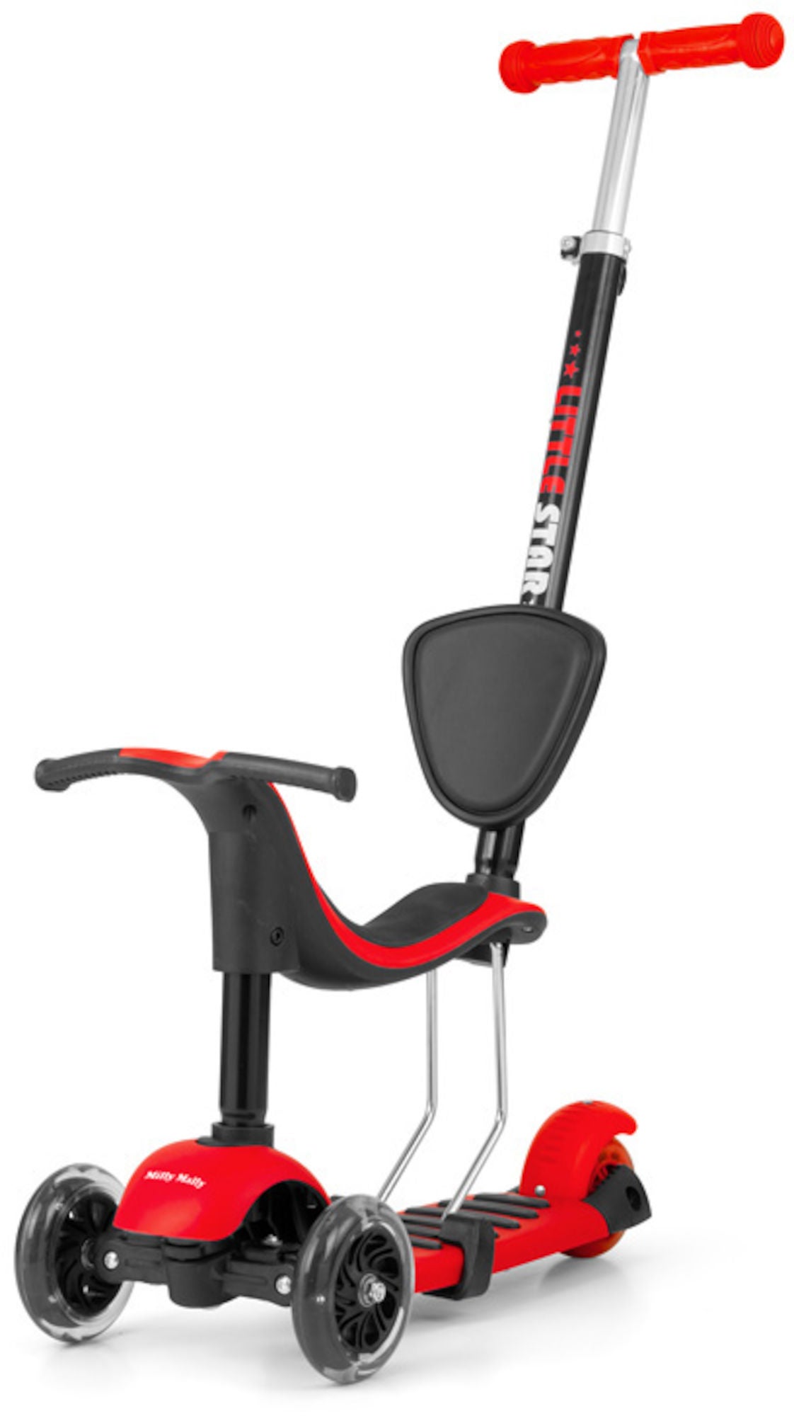 Milly Mally Little Star Gåbil/Scooter 3-in-1, Röd