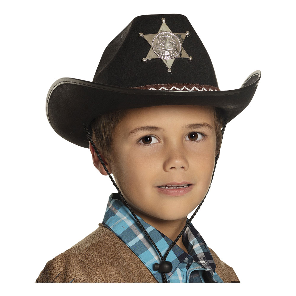 Sheriffhatt Svart för Barn - One size