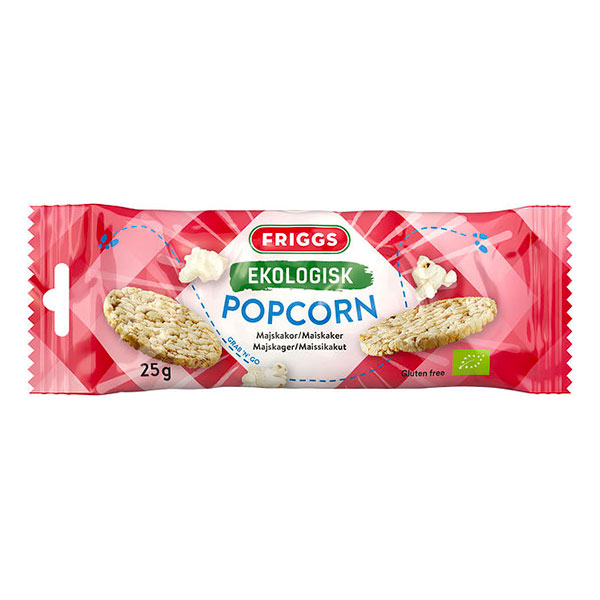 Friggs Ekologisk Snackpack Popcorn - 25 gram