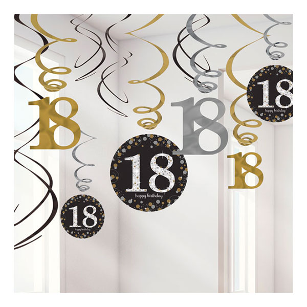 Swirls 18 Silvermix Hängande Dekoration - 12-pack