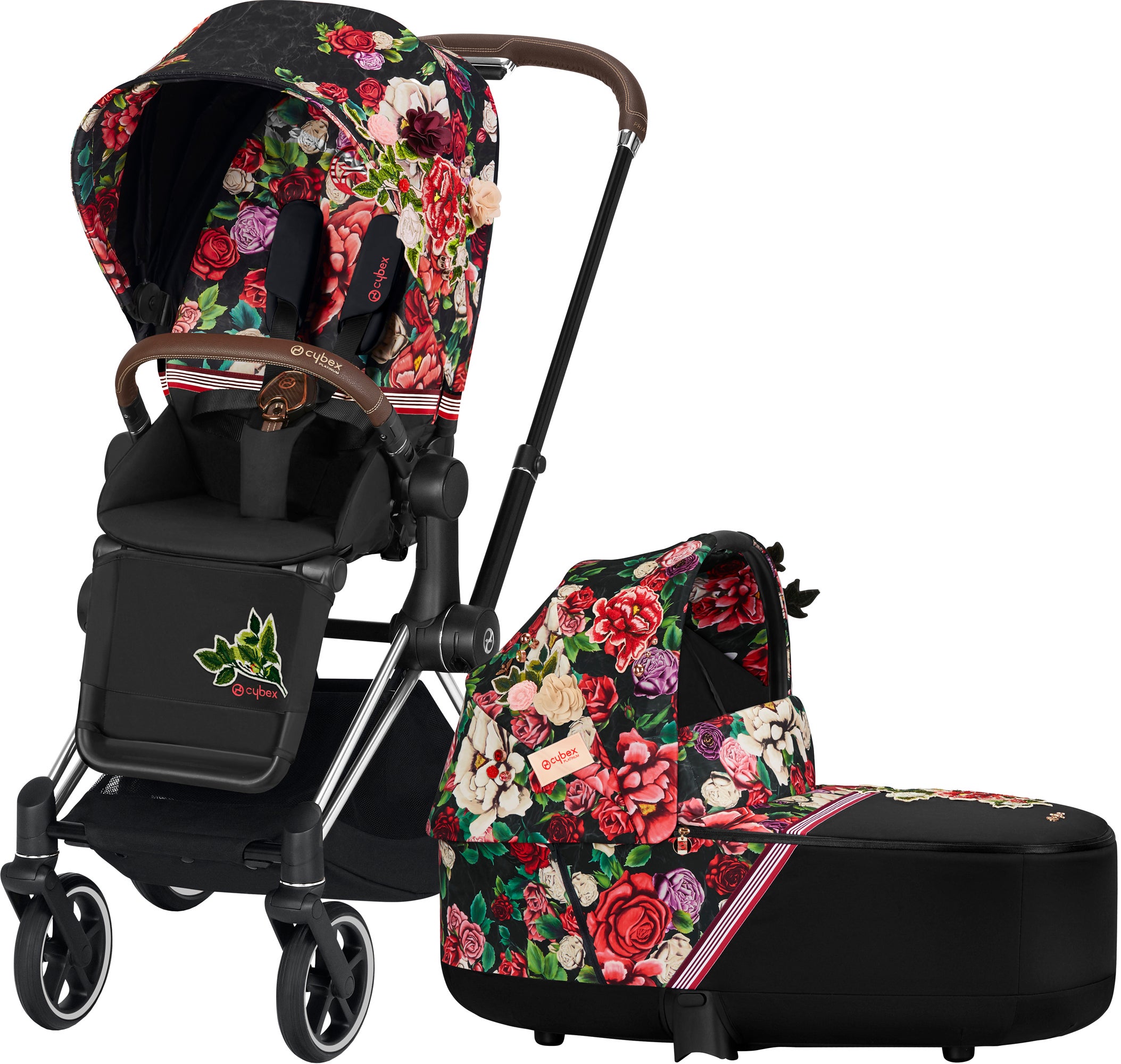 Cybex Priam Duovagn, Spring Blossom Dark/Chrome Brown